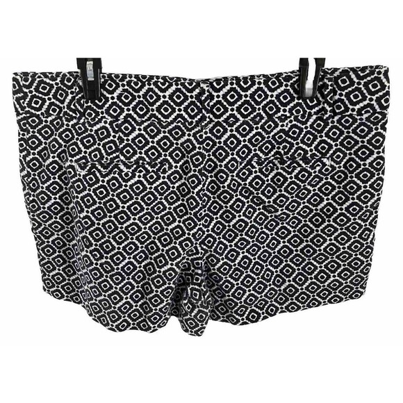 Loft Short Shorts Size 12 Navy Blue Argyle Diamond Zip - Picture 2 of 3